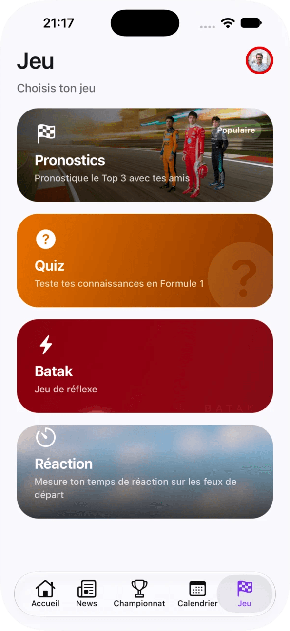 Jeux — pronostics, quiz, réflexes